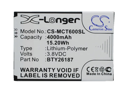 Replacement Battery for Mobistel Cynus T6 – Mobile, SmartPhone – 4000mAh / 3.8V - image 1
