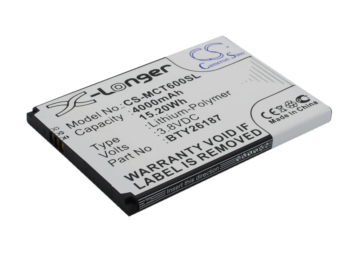 Replacement Battery for Mobistel  Cynus T6 – Mobile, SmartPhone – 4000mAh / 15.20Wh / 3.8V
