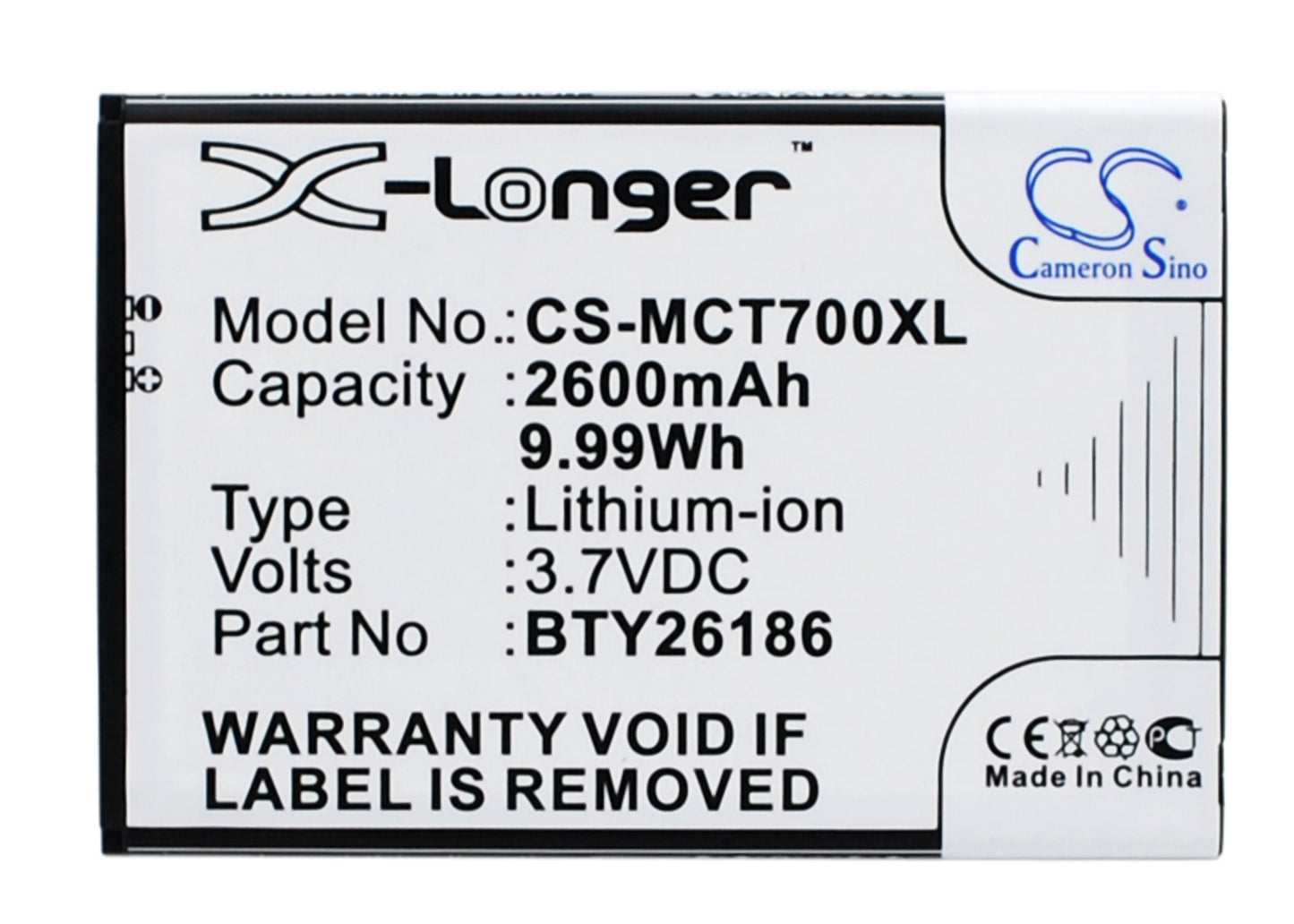 Replacement Battery for Mobistel Cynus T7 – Mobile, SmartPhone – 2600mAh / 3.7V - image 1