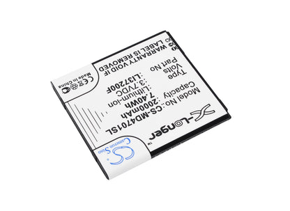Replacement Battery for Medion  Life X4701 – Mobile, SmartPhone – 2000mAh / 7.40Wh / 3.7V