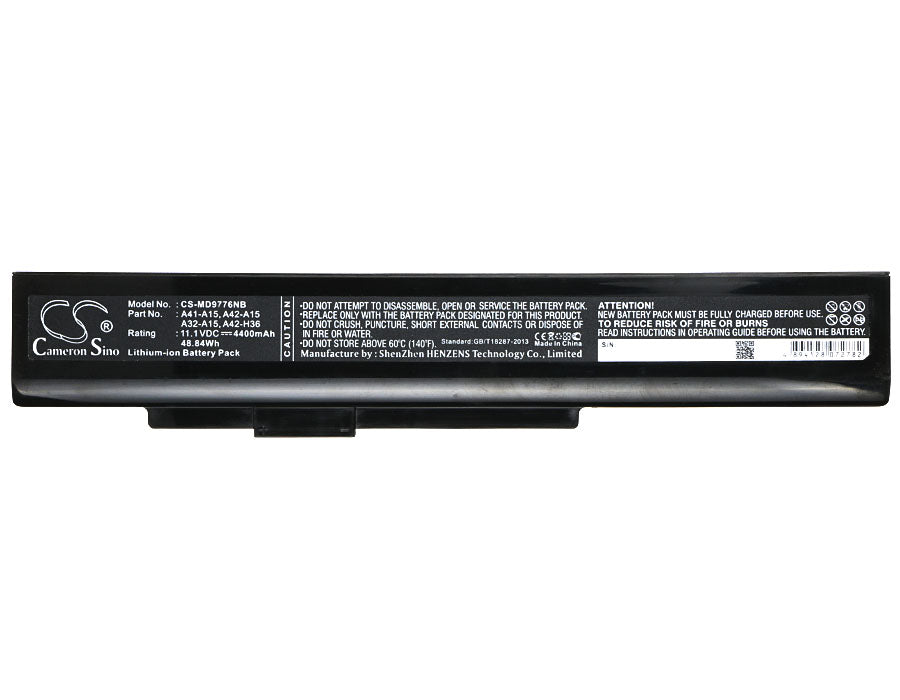 Replacement Battery for MSI  A6400 – Notebook, Laptop – 4400mAh / 48.84Wh / 11.1V