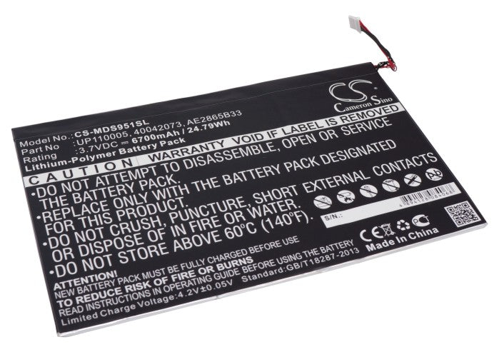 Replacement Battery for Medion | Lenovo LifeTab P9516 – Tablet – 6700mAh / 3.7V - image 1