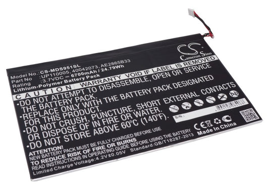 Replacement Battery for Medion | Lenovo LifeTab P9516 – Tablet – 6700mAh / 3.7V - image 1