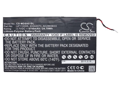 Replacement Battery for Medion | Lenovo LifeTab P9516 – Tablet – 6700mAh / 3.7V - image 5