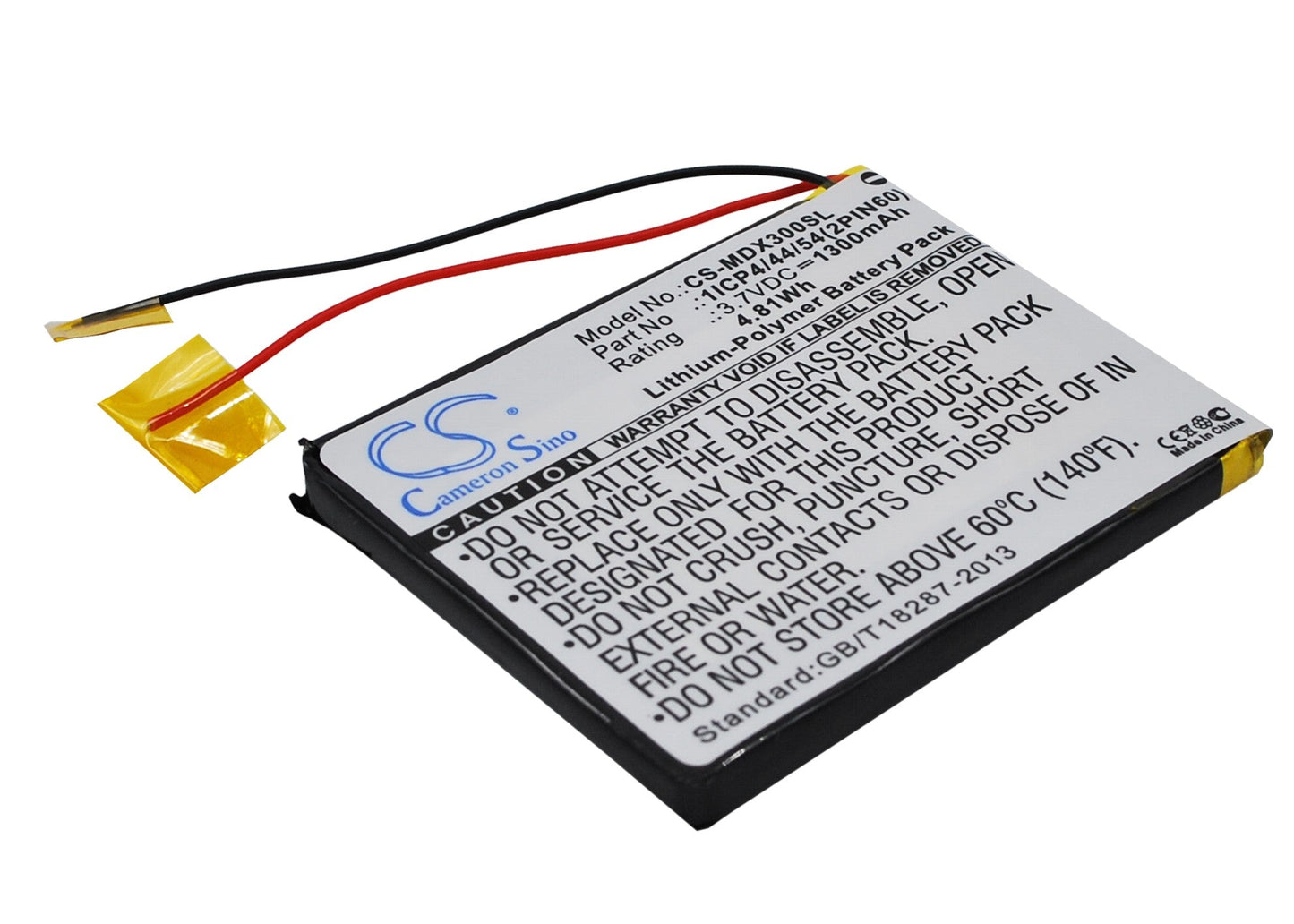 Replacement Battery for MODECOM  MX3 – GPS, Navigator – 1300mAh / 4.81Wh / 3.7V