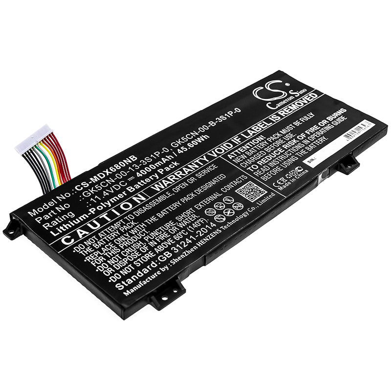Replacement Battery for Machenike  F117 Break – Notebook, Laptop – 4000mAh / 45.60Wh / 11.4V
