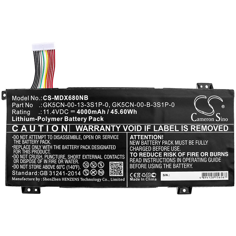 Replacement Battery for Medion  Erazer X15807 – Notebook, Laptop – 4000mAh / 45.60Wh / 11.4V