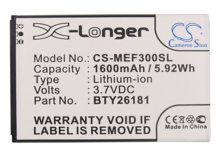Replacement Battery for Mobistel  Cynus F3 – Mobile, SmartPhone – 1600mAh / 5.92Wh / 3.7V