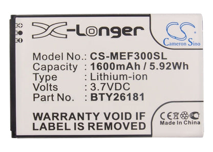 Replacement Battery for Mobistel  Cynus F3 – Mobile, SmartPhone – 1600mAh / 5.92Wh / 3.7V