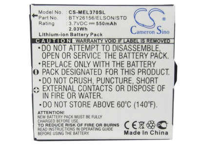 Replacement Battery for Elson  EL370 – Mobile, SmartPhone – 550mAh / 3.7V
