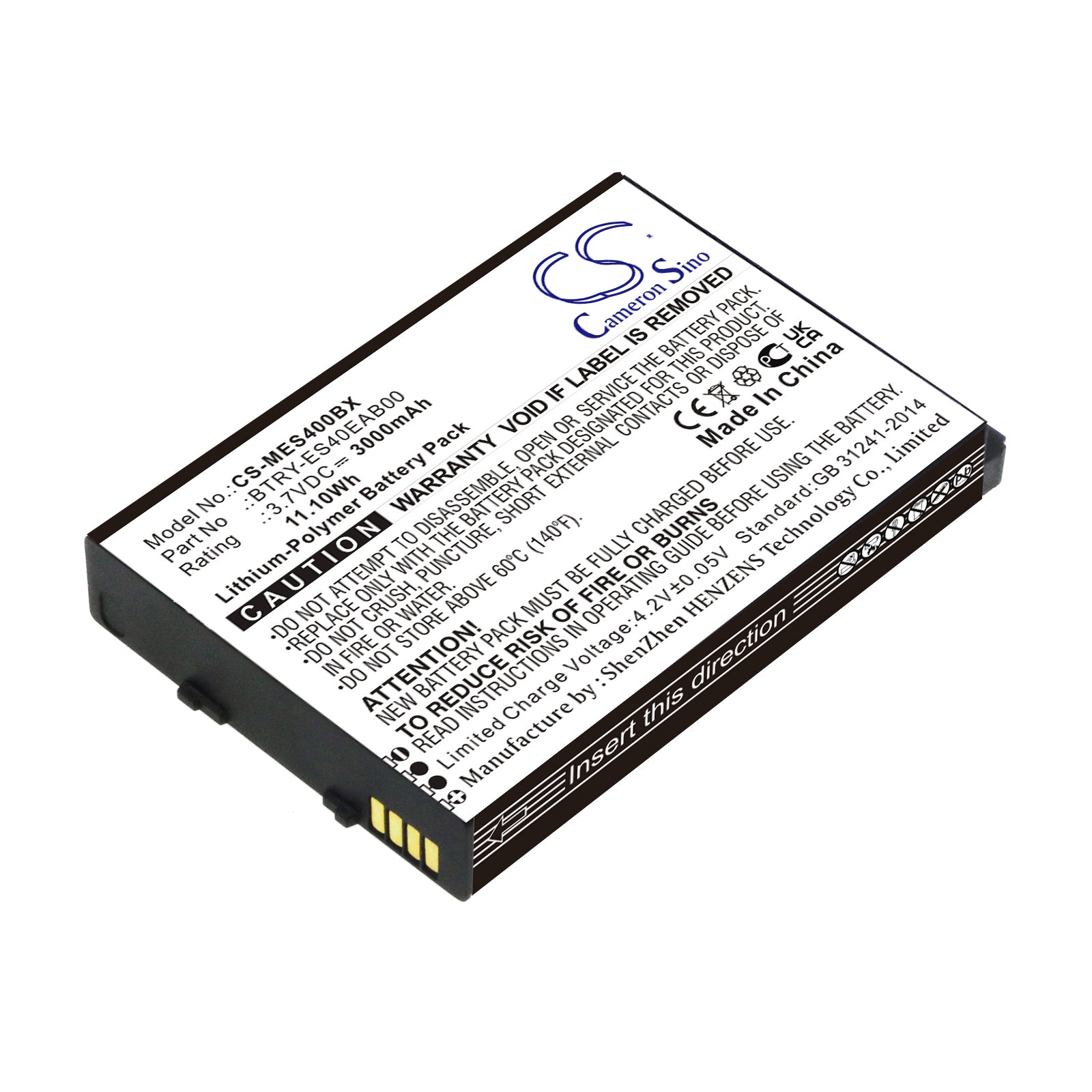 Replacement Battery for Symbol ES400 – Barcode Scanner – 3000mAh / 3.7V - image 1