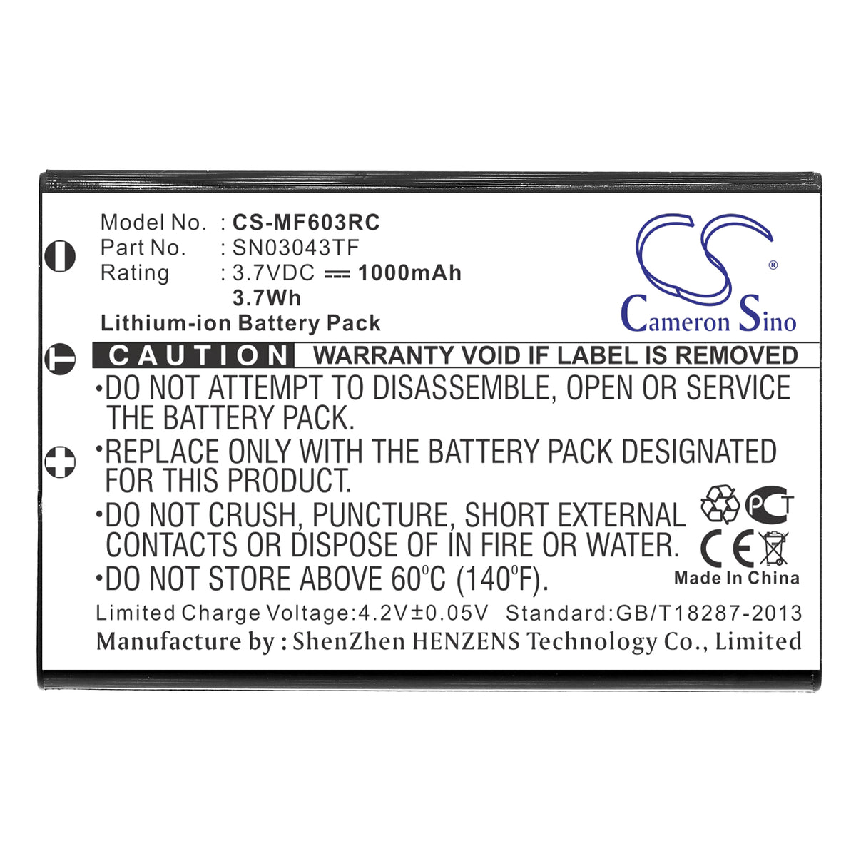 Replacement Battery for One For All | Acoustic Research | Nevo Xsight Touch – Remote Control – 1000mAh / 3.7V