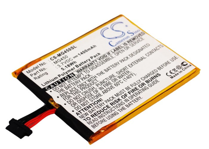 Replacement Battery for Airboard  4000 – GPS, Navigator – 1400mAh / 5.18Wh / 3.7V