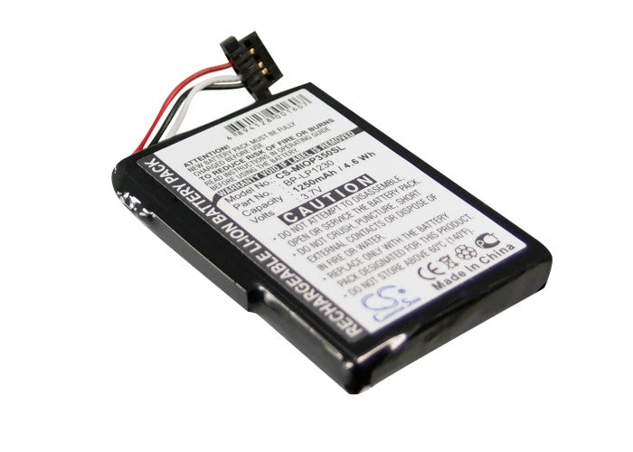 Replacement Battery for Medion  GoPal P4210 – GPS, Navigator – 1250mAh / 4.63Wh / 3.7V