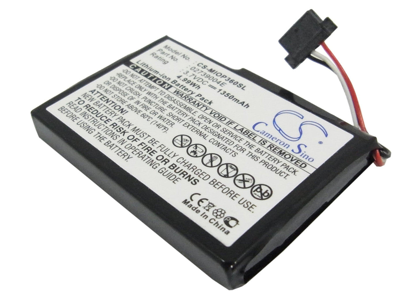 Replacement Battery for MICROMAXX  MM95242 – GPS, Navigator – 1350mAh / 5.00Wh / 3.7V