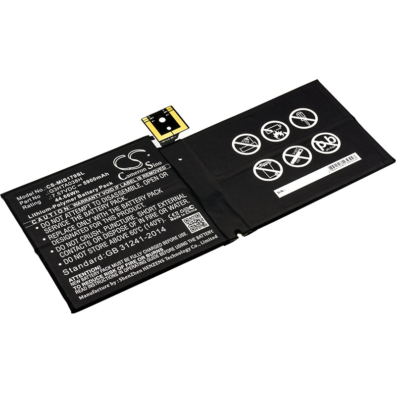 Replacement Battery for Microsoft Surface Pro 6 1807 – Tablet – 5900mAh / 7.57V - image 1