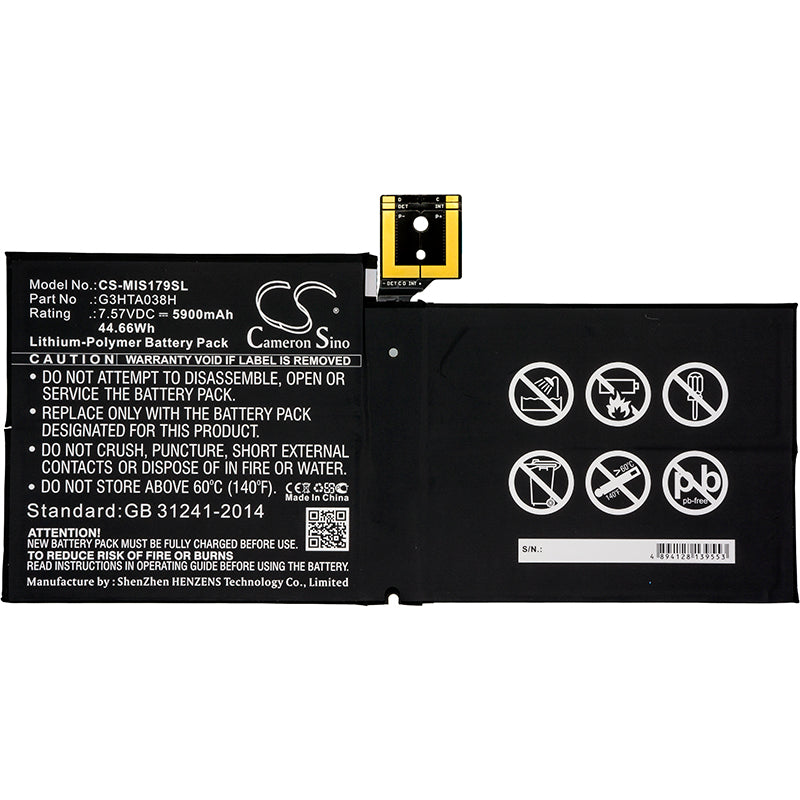 Replacement Battery for Microsoft Surface Pro 6 1807 – Tablet – 5900mAh / 7.57V - image 3