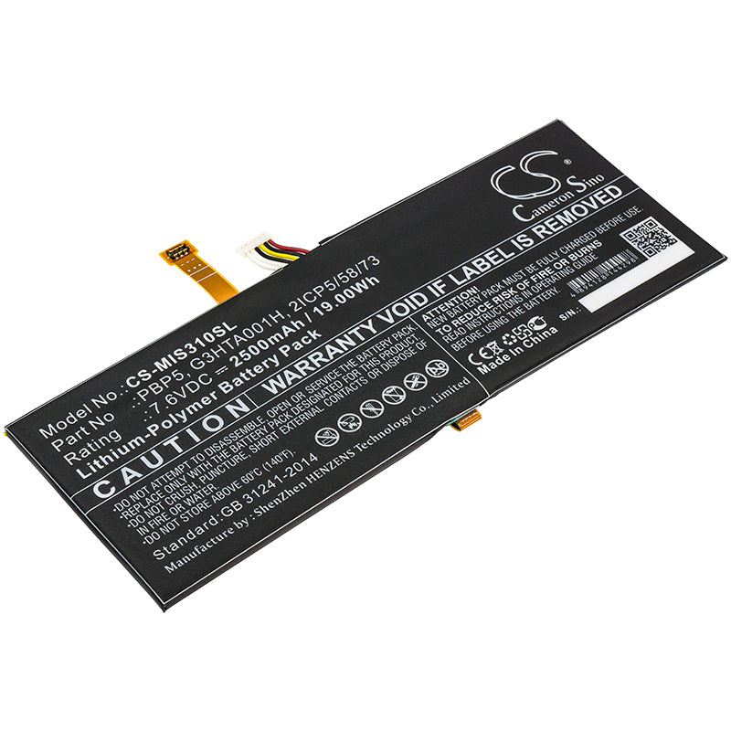 Replacement Battery for Microsoft SurfaceBook with Performance base – Tablet – 2500mAh / 7.6V - image 1