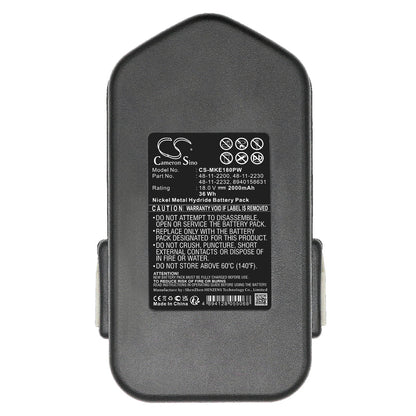 Replacement Battery for Milwaukee  0521-20 – Power Tools – 2000mAh / 18.0V