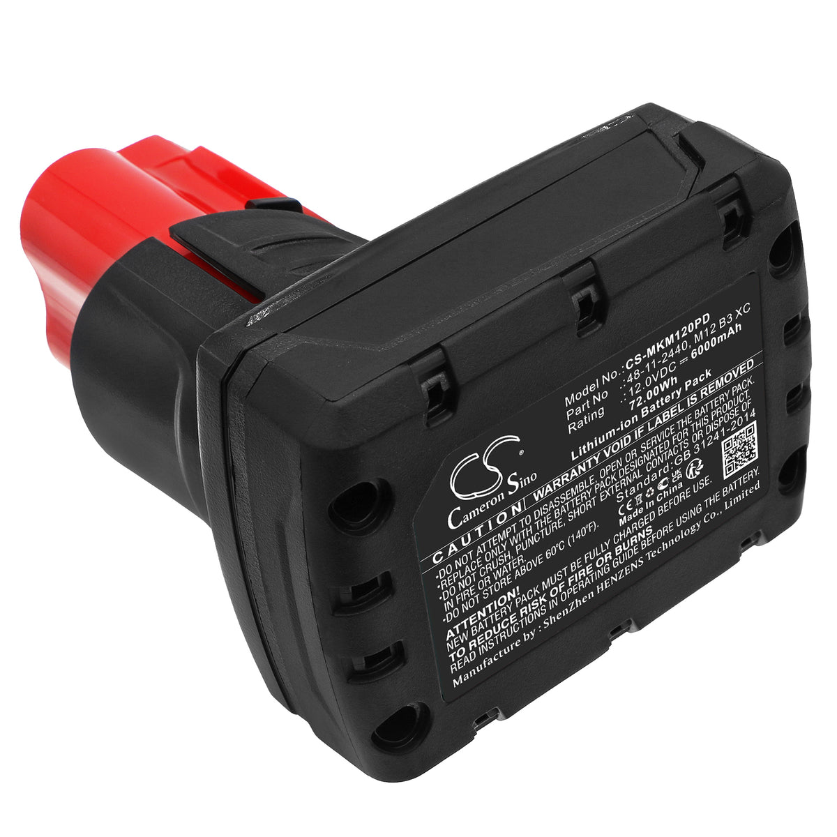 Replacement Battery for Milwaukee M12 – Power Tool – 6000mAh / 12V