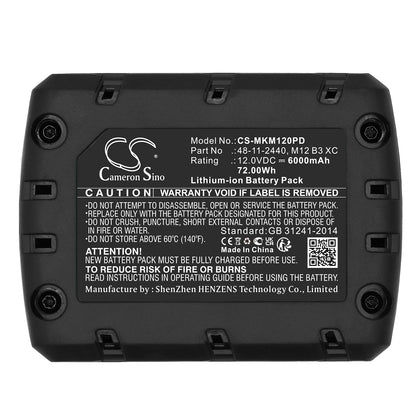 Replacement Battery for Milwaukee M12 – Power Tool – 6000mAh / 12V