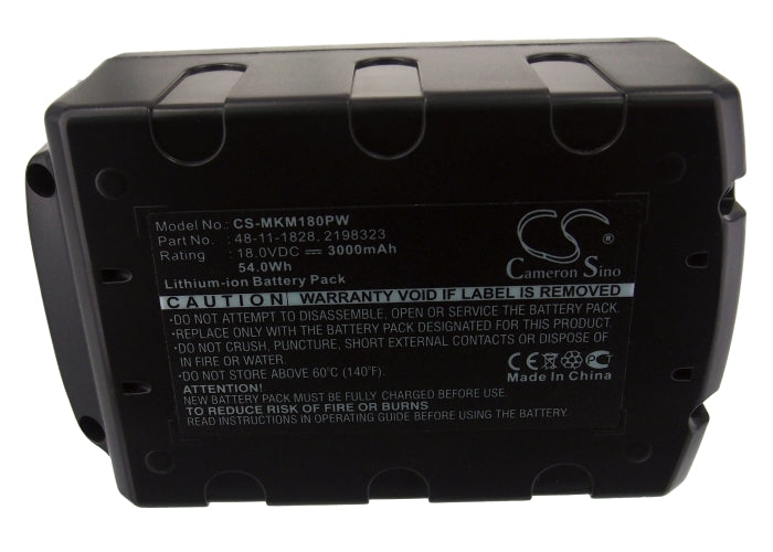 Replacement Battery for Berner  BACAG – Power Tools – 3000mAh / 54.00Wh / 18.0V
