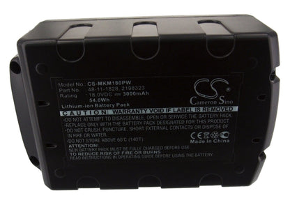 Replacement Battery for Geberit  203 – Power Tools – 3000mAh / 54.00Wh / 18.0V