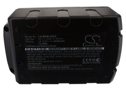 Replacement Battery for Fromm  P318 – Power Tools – 4000mAh / 72.00Wh / 18.0V