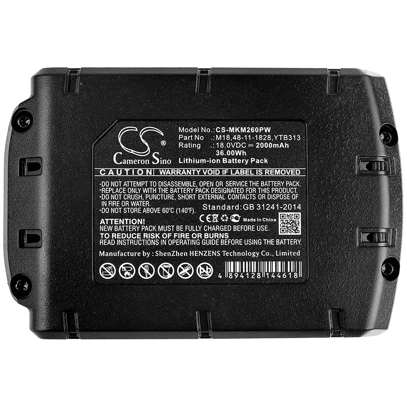 Replacement Battery for Fromm  P318 – Power Tools – 2000mAh / 36.00Wh / 18.0V