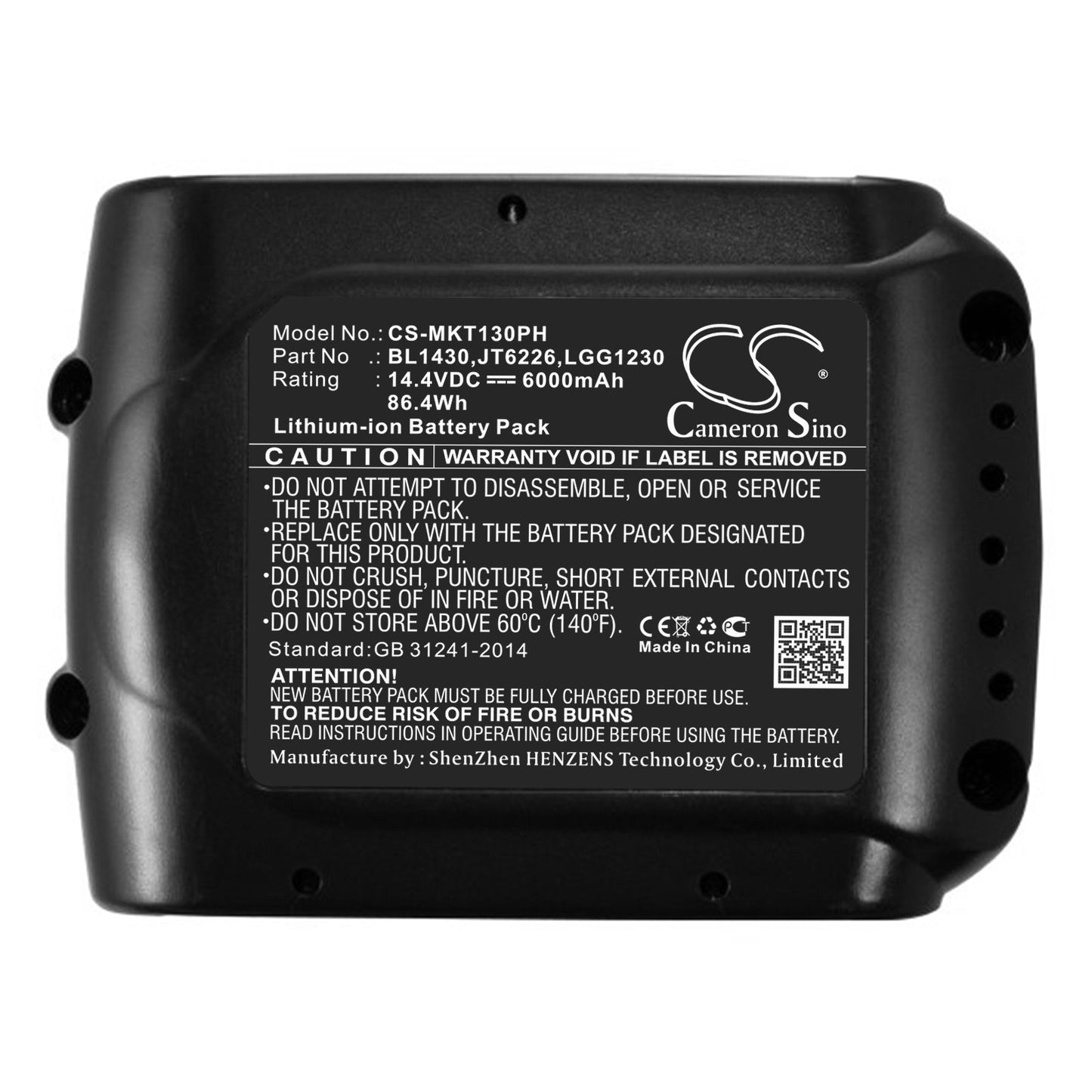 Replacement Battery for Makita  BBO140 – Power Tools – 6000mAh / 86.40Wh / 14.4V