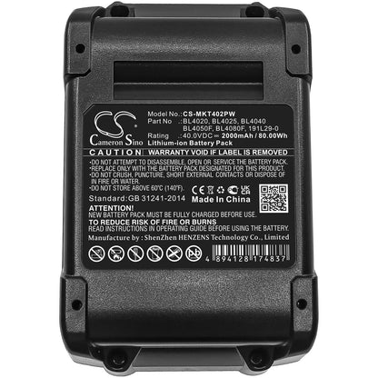 Replacement Battery for Makita CF001G – Power Tool – 2000mAh / 40V