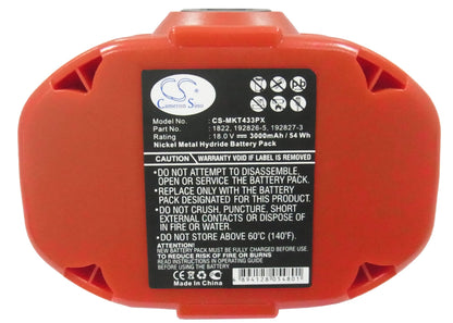 Replacement Battery for Makita  4334D – Power Tools – 3000mAh / 54.00Wh / 18.0V