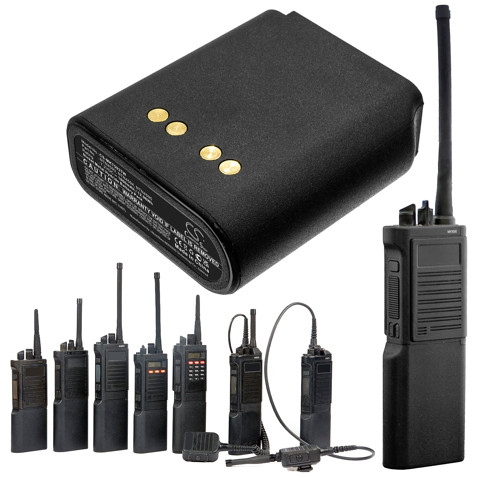 Replacement Battery for Motorola Astro Saber – Two-Way Radio – 1800mAh / 7.2V - image 4