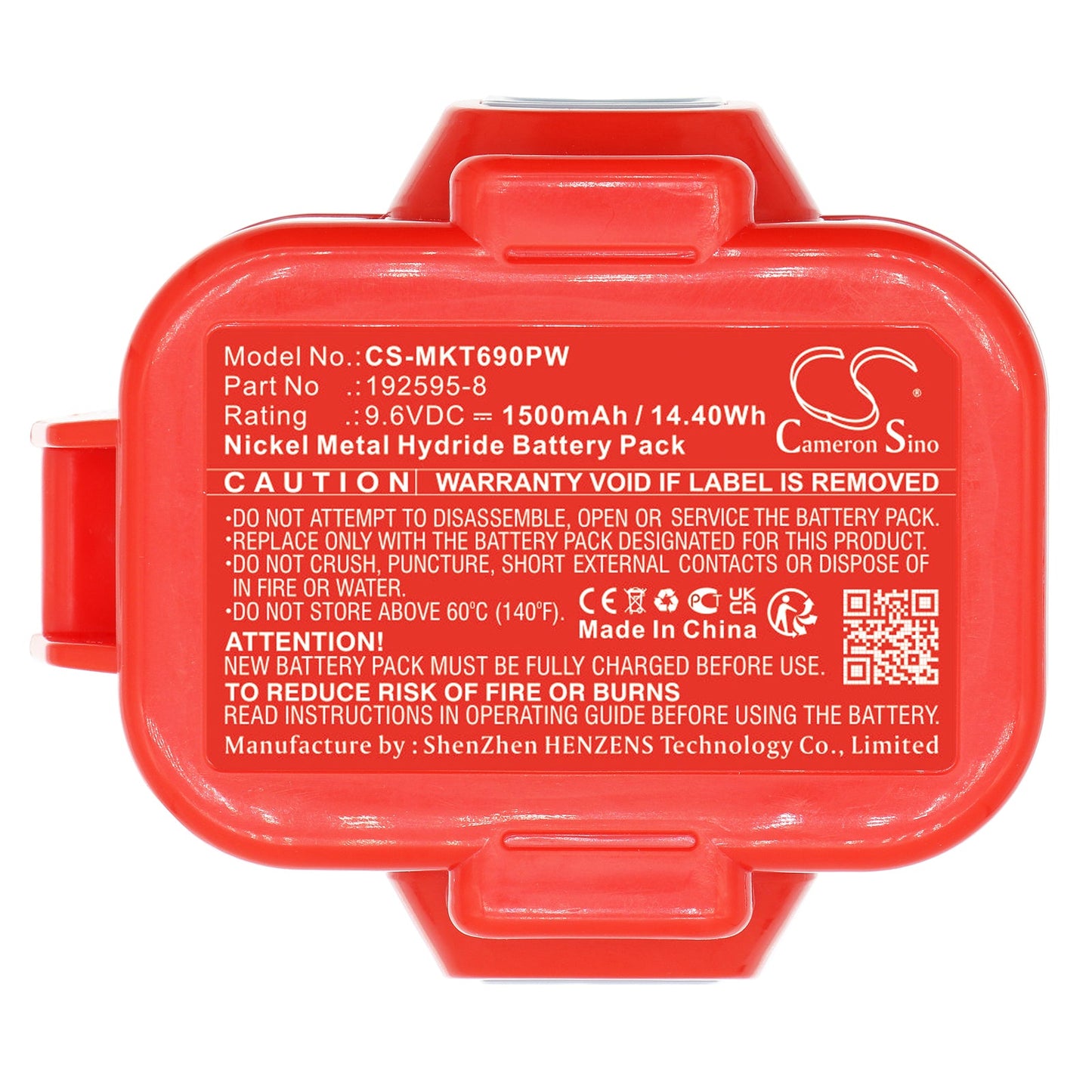 Replacement Battery for Makita  6207D – Power Tools – 1500mAh / 14.40Wh / 9.6V