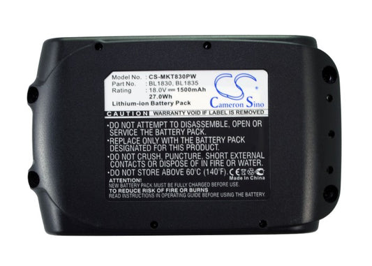 Replacement Battery for Makita BCL180F – Power Tool – 1500mAh / 18V