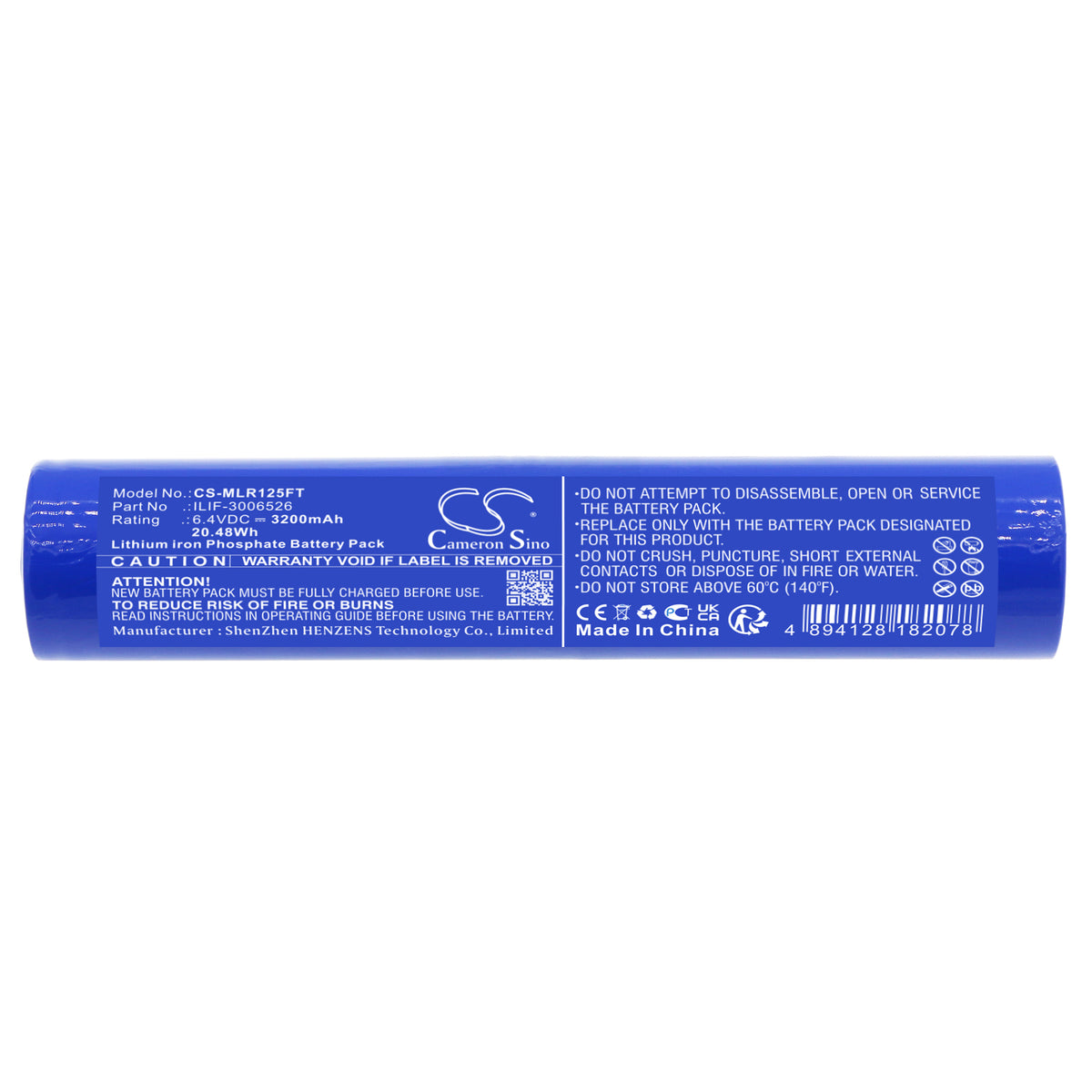 Replacement Battery for Maglite ML150LR – Flashlight – 3200mAh / 6.4V