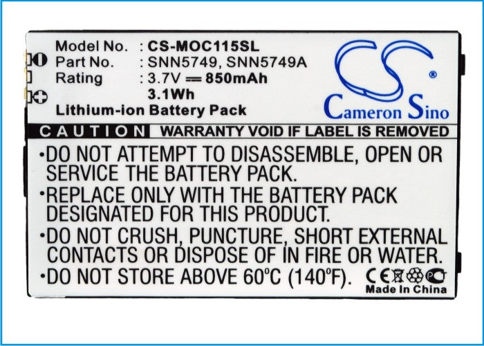 Replacement Battery for TCM | Motorola | Tchibo Tchibo Klapphandy 202 – Mobile, SmartPhone – 850mAh / 3.7V