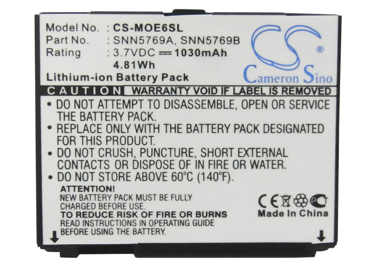Replacement Battery for Motorola MOTOROKR E6 – Mobile, SmartPhone – 1030mAh / 3.7V