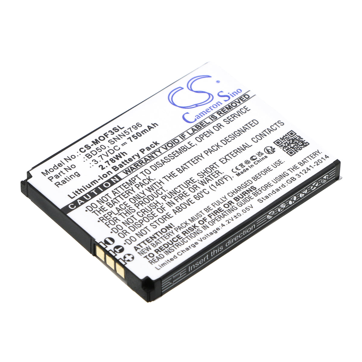 Replacement Battery for Motorola F3 – Mobile, SmartPhone – 750mAh / 3.7V