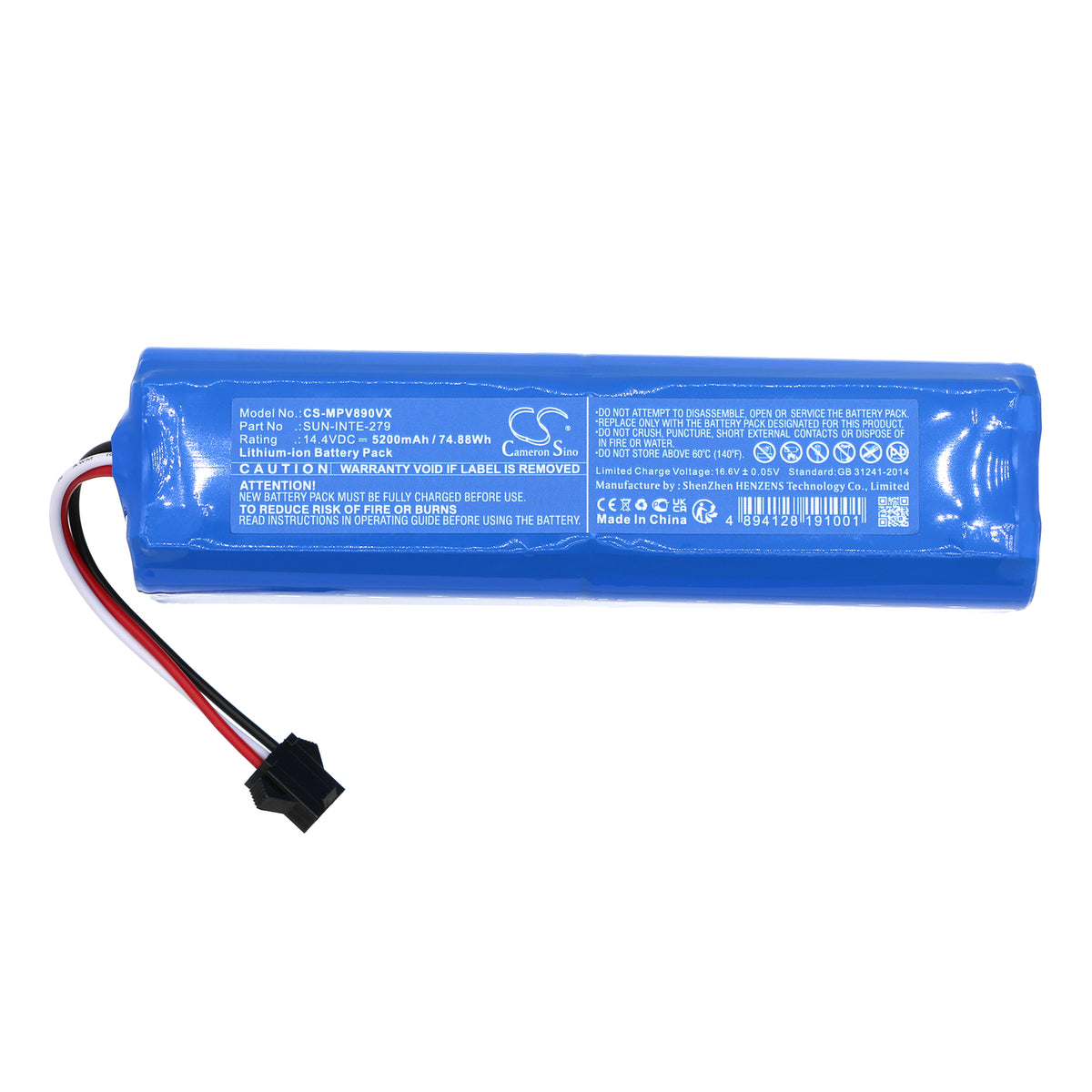 Replacement Battery for Tesvor | ORVIBO | Mamibot S6 Turbo – Vacuum – 5200mAh / 14.4V
