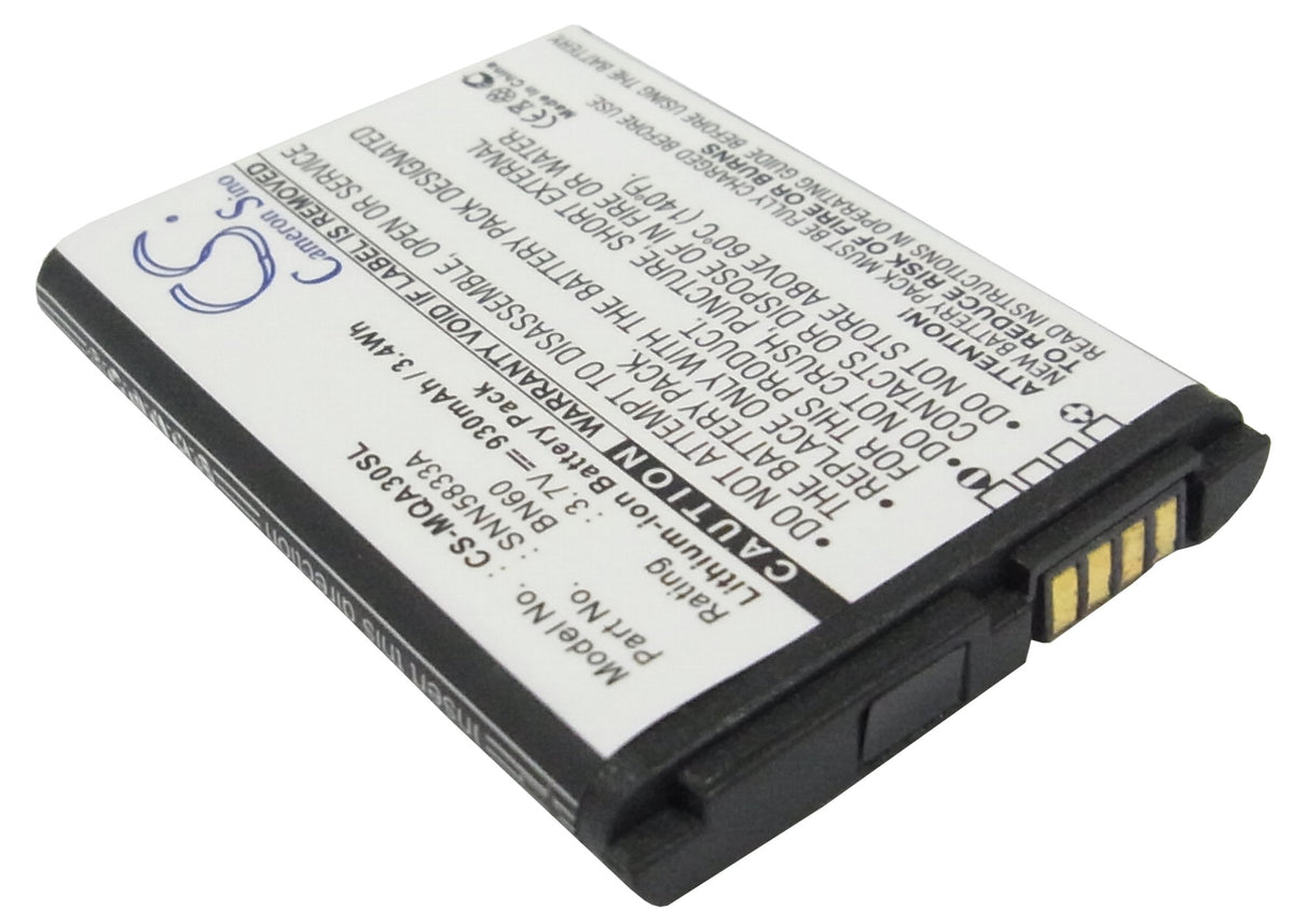 Replacement Battery for Motorola QA30 – Mobile, SmartPhone – 930mAh / 3.7V
