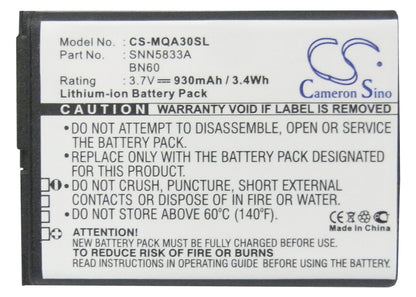 Replacement Battery for Motorola QA30 – Mobile, SmartPhone – 930mAh / 3.7V