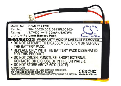 Replacement Battery for Magellan  RoadMate 1212 – GPS, Navigator – 1100mAh / 3.7V