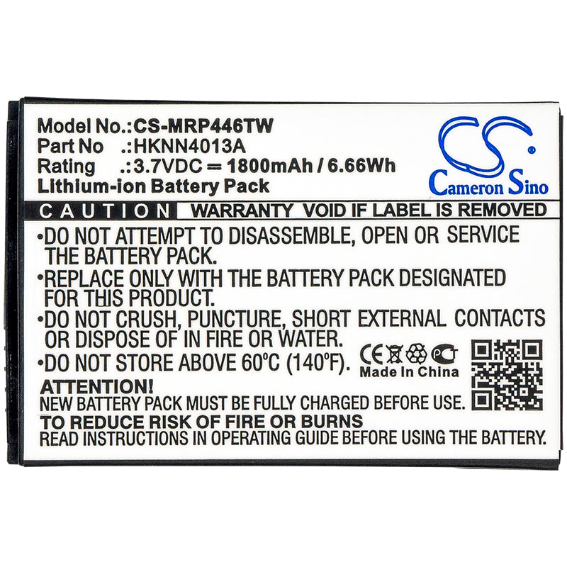 Replacement Battery for Motorola  CLP1010 – Two-Way Radio – 1800mAh / 6.66Wh / 3.7V