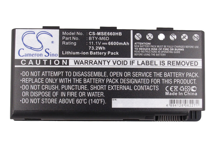 Replacement Battery for MSI | Medion GX780R – Notebook, Laptop – 6600mAh / 11.1V - image 5