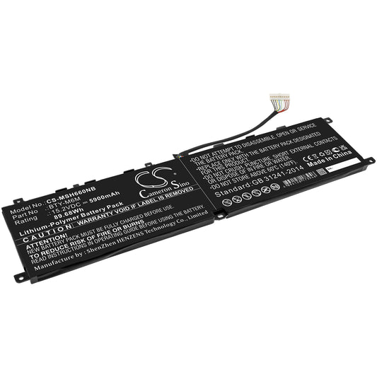 Replacement Battery for MSI Gs66 Stealth – Notebook, Laptop – 5900mAh / 15.2V