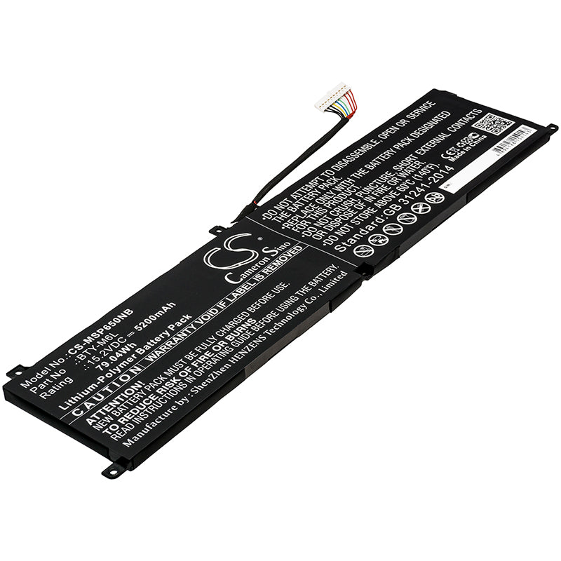 Replacement Battery for MSI GS65 – Notebook, Laptop – 5200mAh / 15.2V - image 1