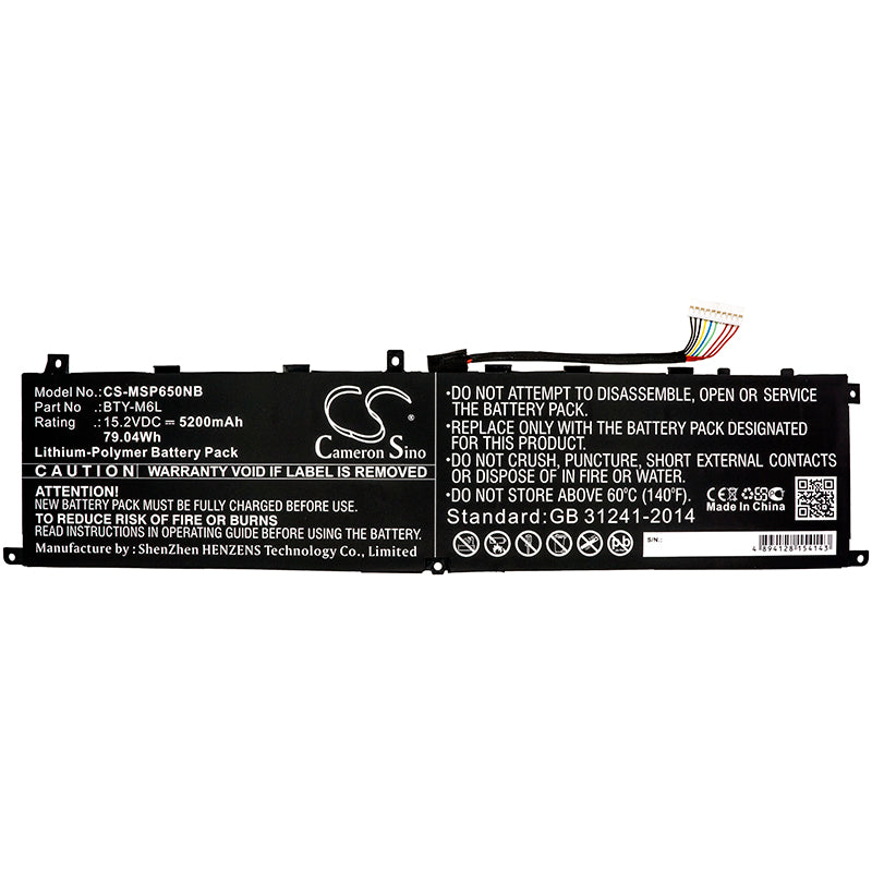 Replacement Battery for MSI GS65 – Notebook, Laptop – 5200mAh / 15.2V - image 3