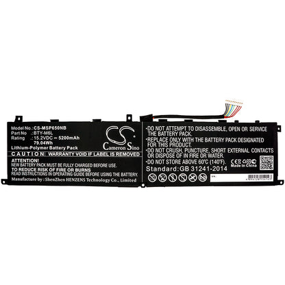 Replacement Battery for MSI GS65 – Notebook, Laptop – 5200mAh / 15.2V - image 3