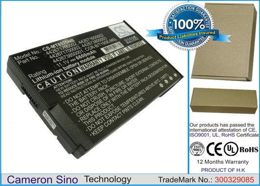 Replacement Battery for Mitac | Packard Bell Minote 8375 – Notebook, Laptop – 6600mAh / 11.1V - image 1
